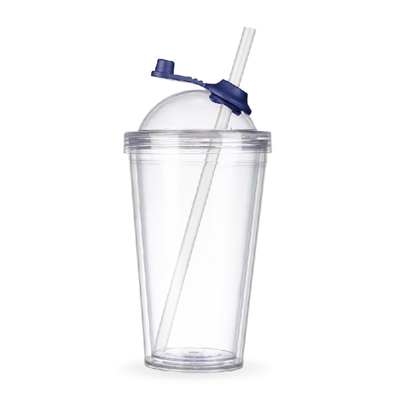 Copo de Acrílico 550ml com Suporte Canudo